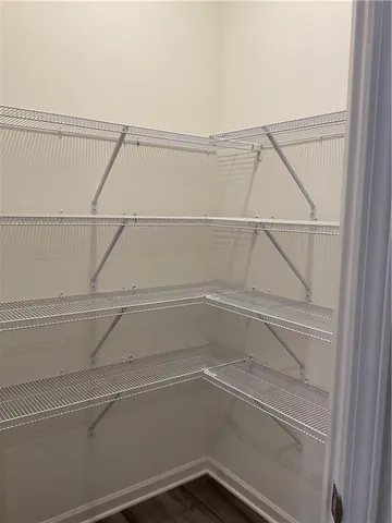 a view of an empty walk in closet