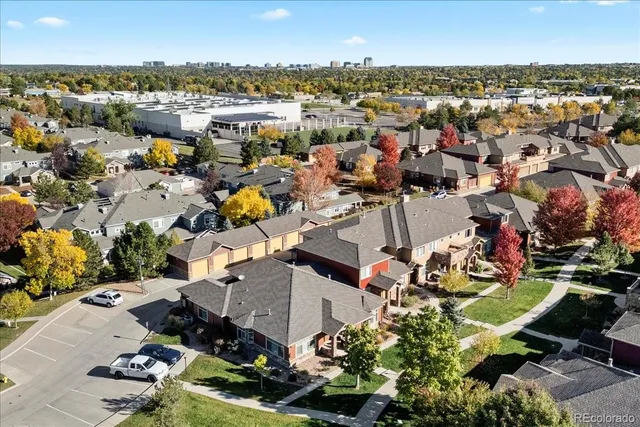 an aerial view of a city