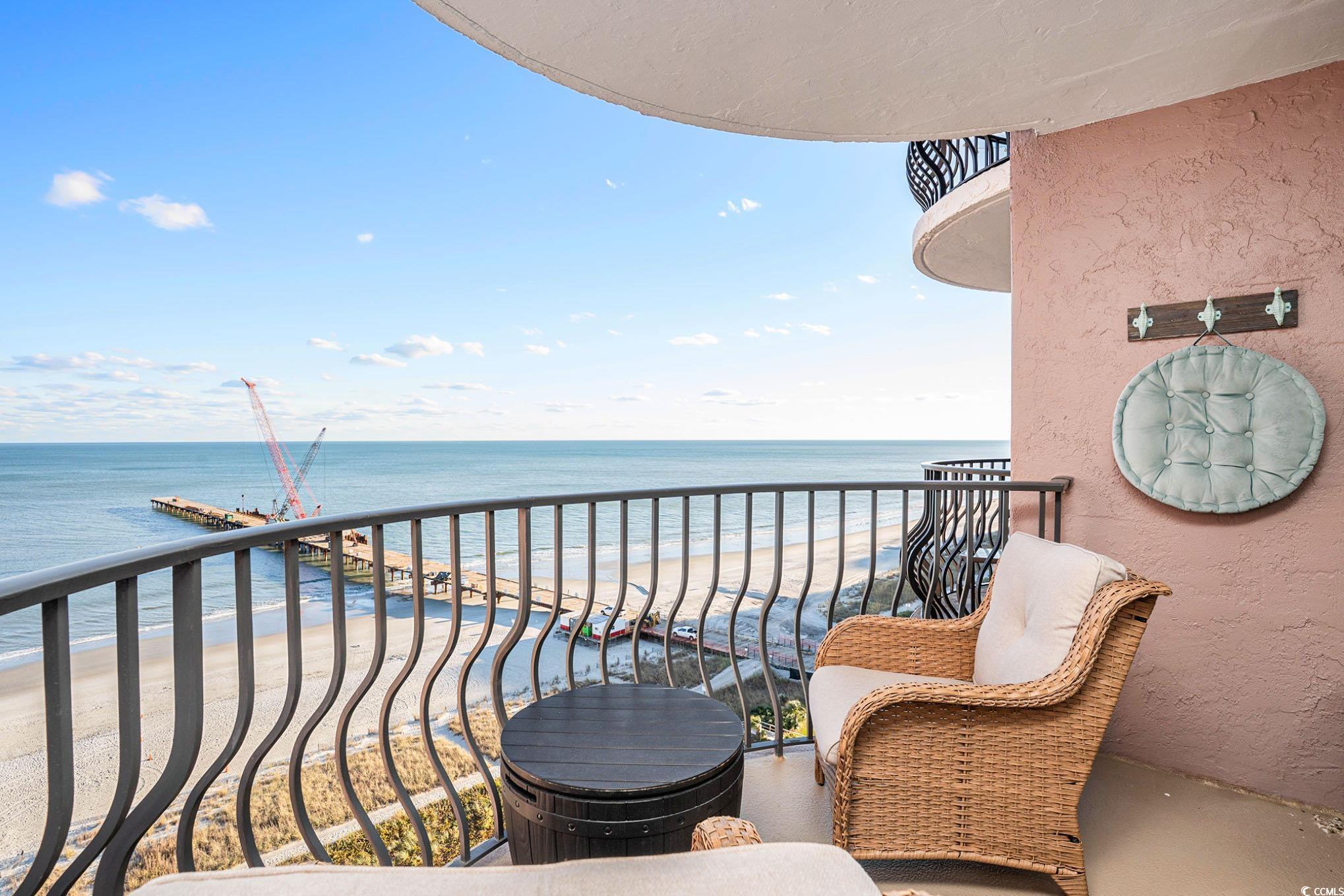 2406 North Ocean Boulevard, Unit 1203 Myrtle Beach, SC 29577 - Photo 14 of 24 Balcony with view of water and beach