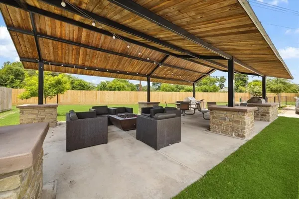 a view of outdoor space with seating