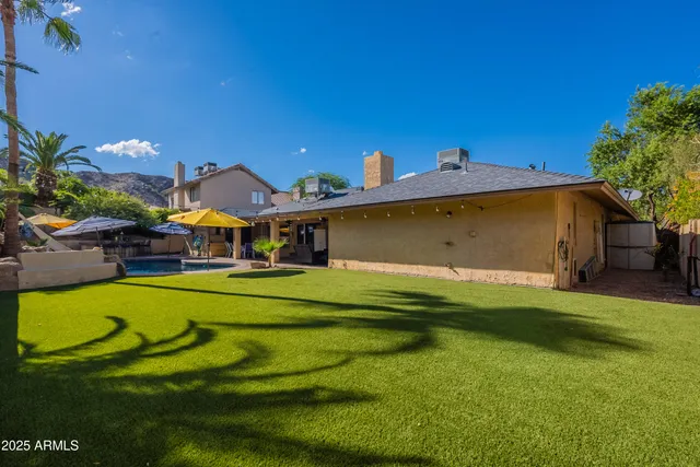 a view of a terrace with chairs