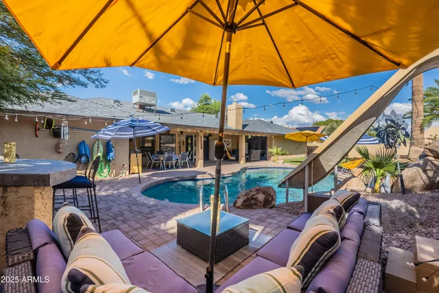 a view of a city with a mountain