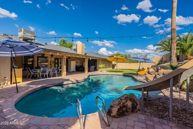 a view of a city with a mountain