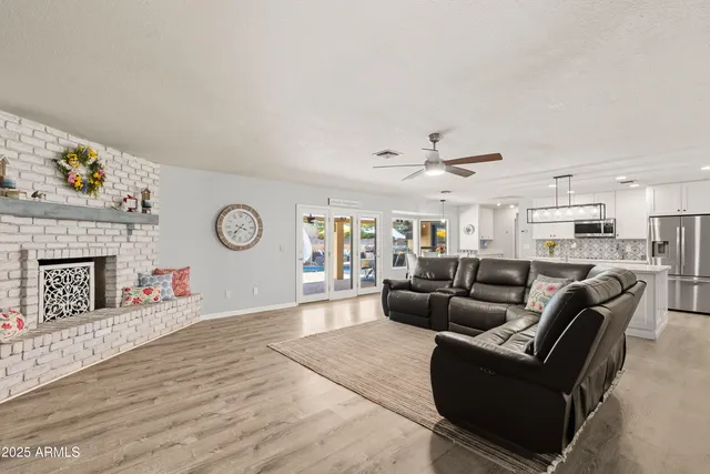 a large white kitchen with lots of counter top space