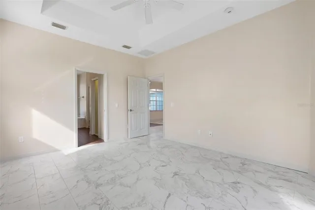 an empty room with an entryway