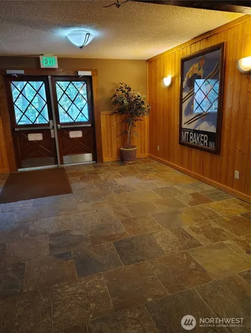 a view of a furniture in a room