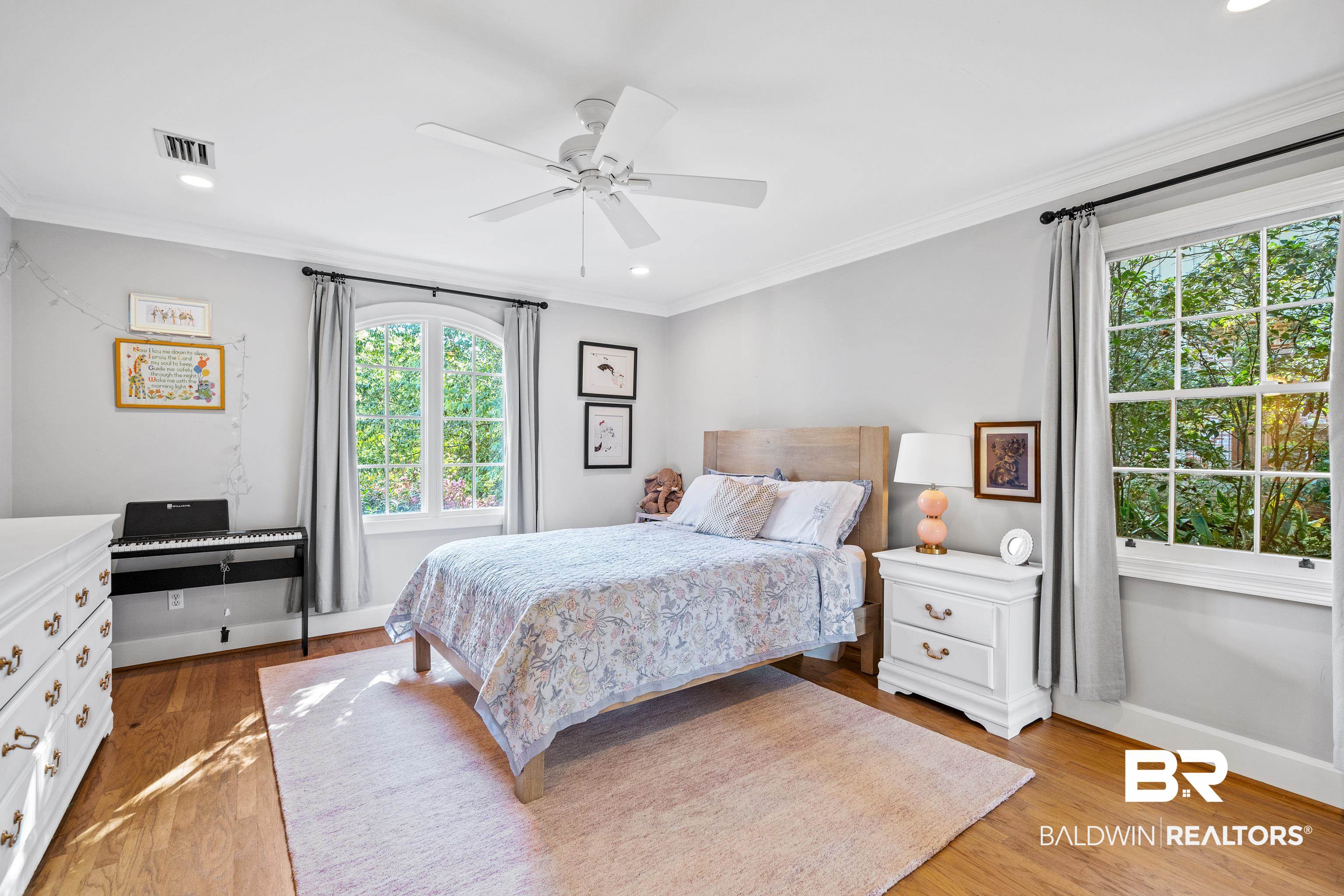 141 Myrtlewood Lane Mobile, AL 36608 - Photo 33 of 44 Bedroom with ornamental molding, baseboards, light wood finished floors, and visible vents