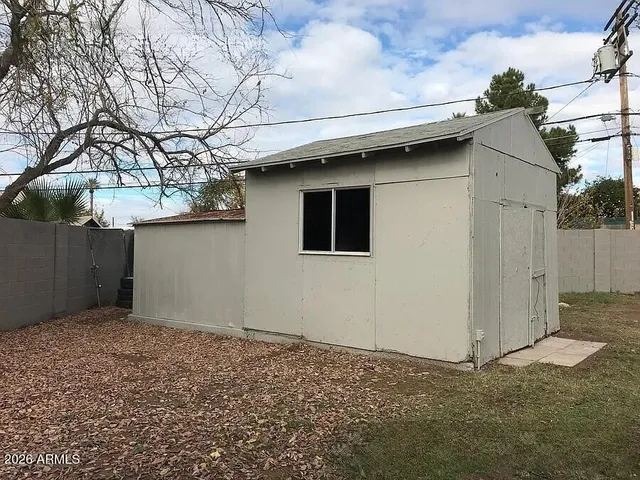a backyard of a house
