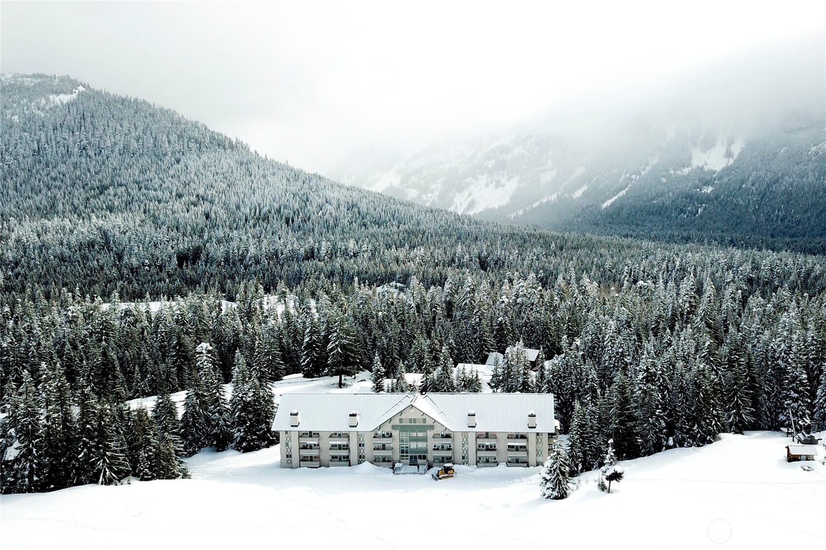 220 Tanner Way, Unit 206 Snoqualmie Pass, WA 98068 - Photo 2 of 37 a view of a house with a yard covered with snow