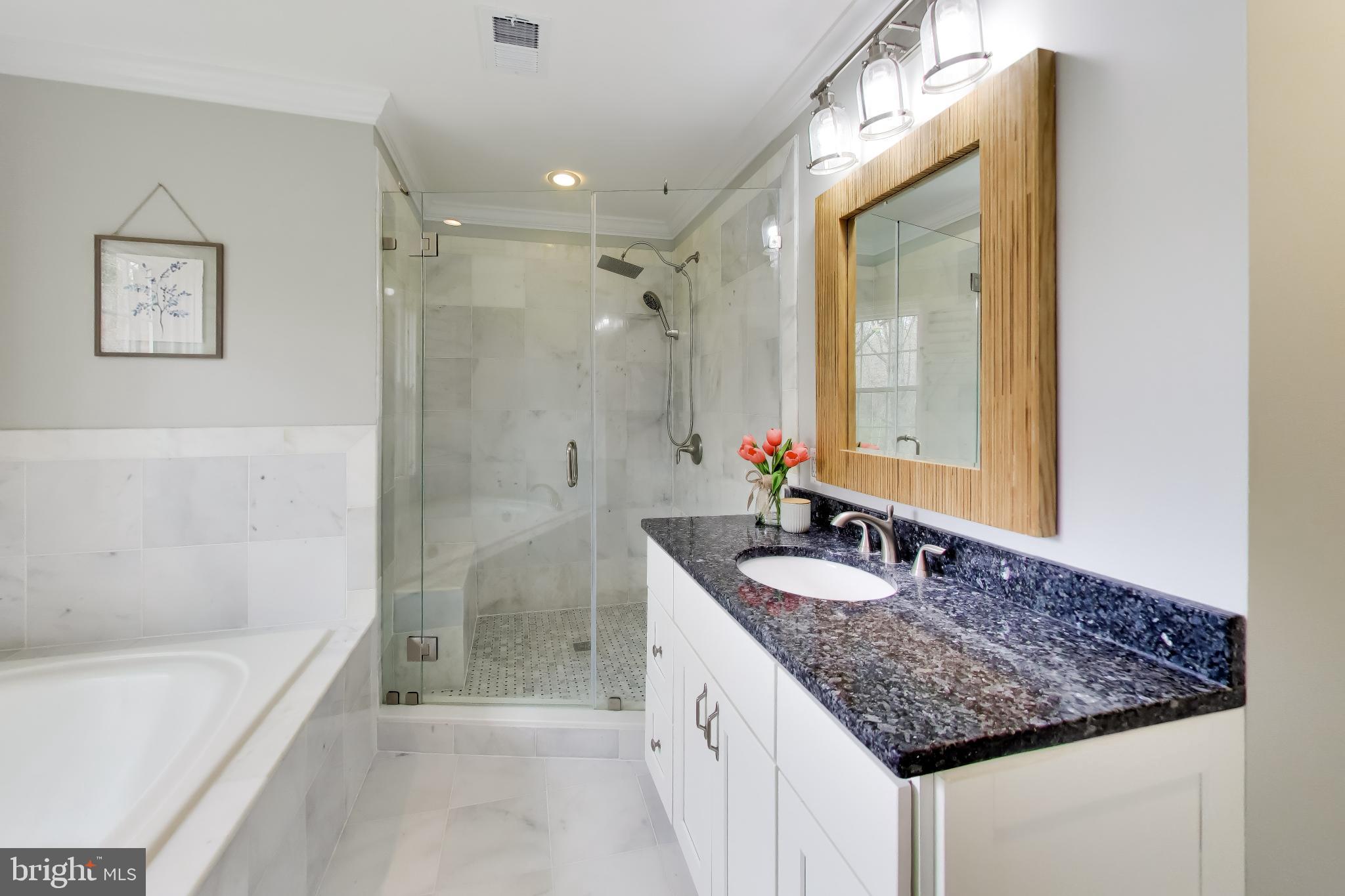 3137 Hunt Road Oakton, VA 22124 - Photo 36 of 93 Primary Ensuite Full Bathroom with Lovely Tiling