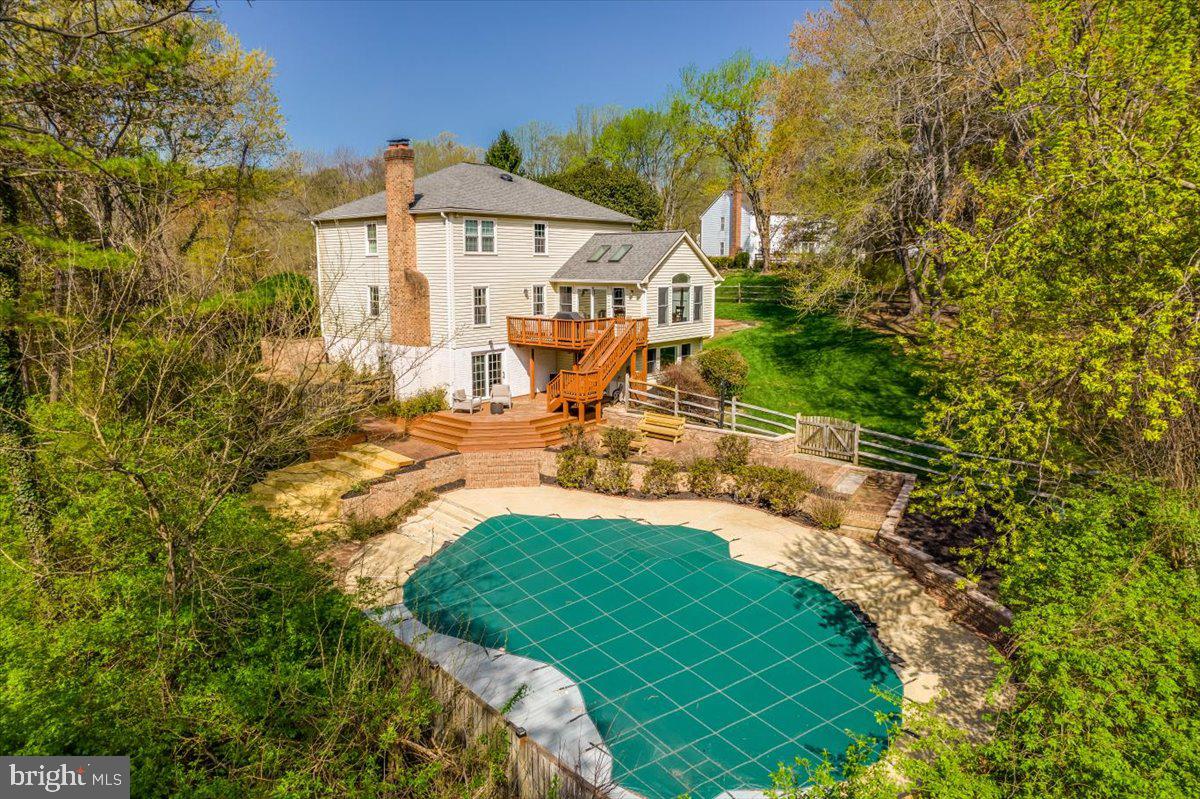 3137 Hunt Road Oakton, VA 22124 - Photo 4 of 93 Rear Exterior and Pool Aerial View