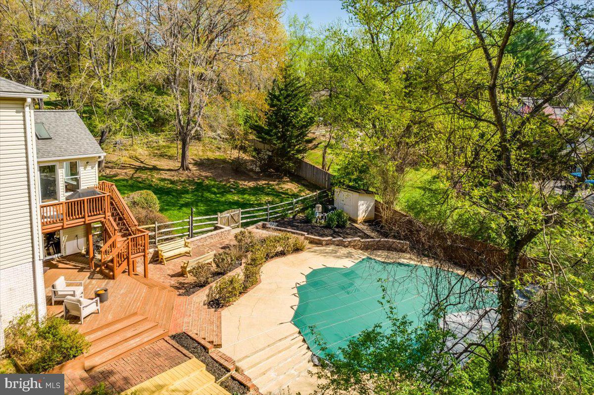 3137 Hunt Road Oakton, VA 22124 - Photo 90 of 93 Rear Exterior and Pool Aerial View