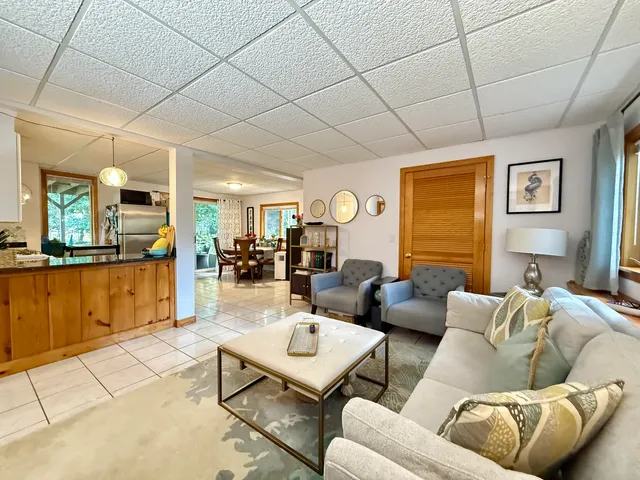 a living room with furniture