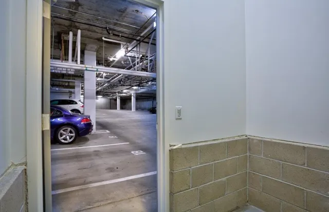 a view of a car garage