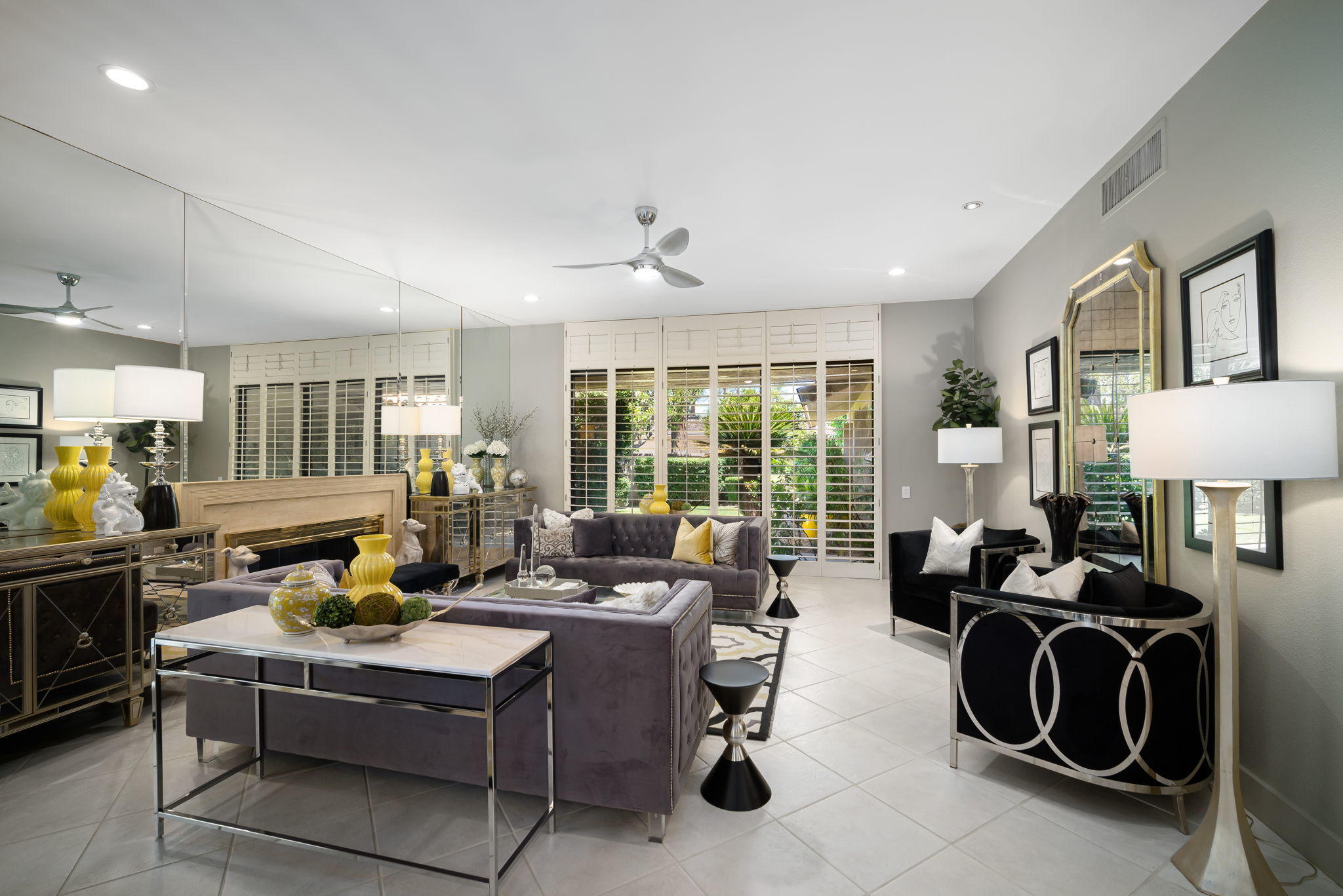 Undisclosed Address Rancho Mirage, CA 92270 - Photo 16 of 52 a living room with furniture fireplace and a window