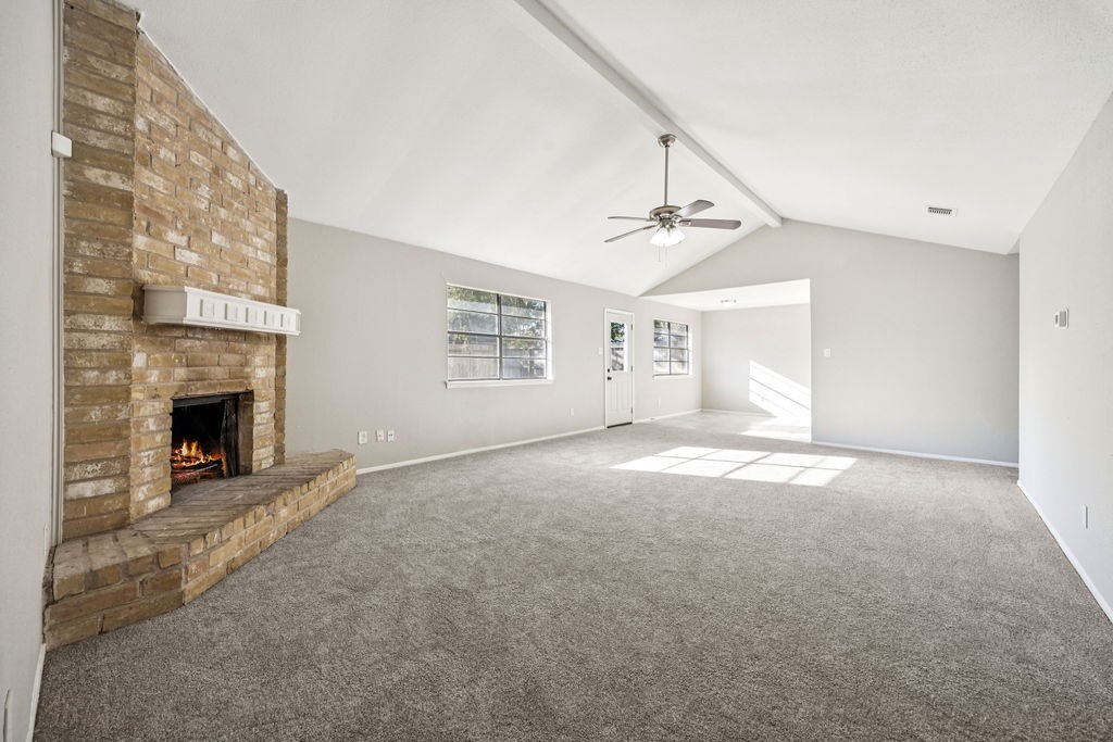 5602 Bridgegate Drive Spring, TX 77373 - Photo 6 of 17 a view of empty room with a fireplace