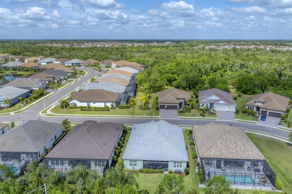 13306 Deep Blue Place Bradenton, FL 34211 - Photo 52 of 73 an aerial view of residential houses with outdoor space and a lake view