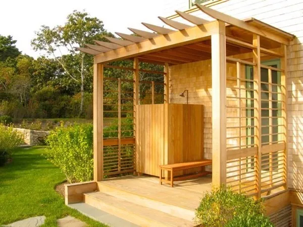 a house view with a outdoor space