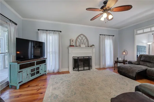 a living room with furniture and a couch