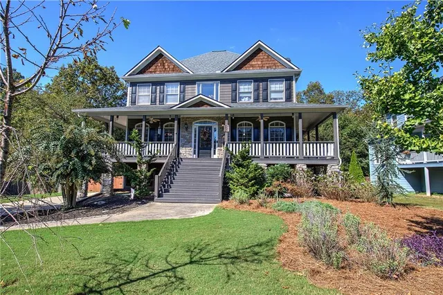 a house view with a garden space