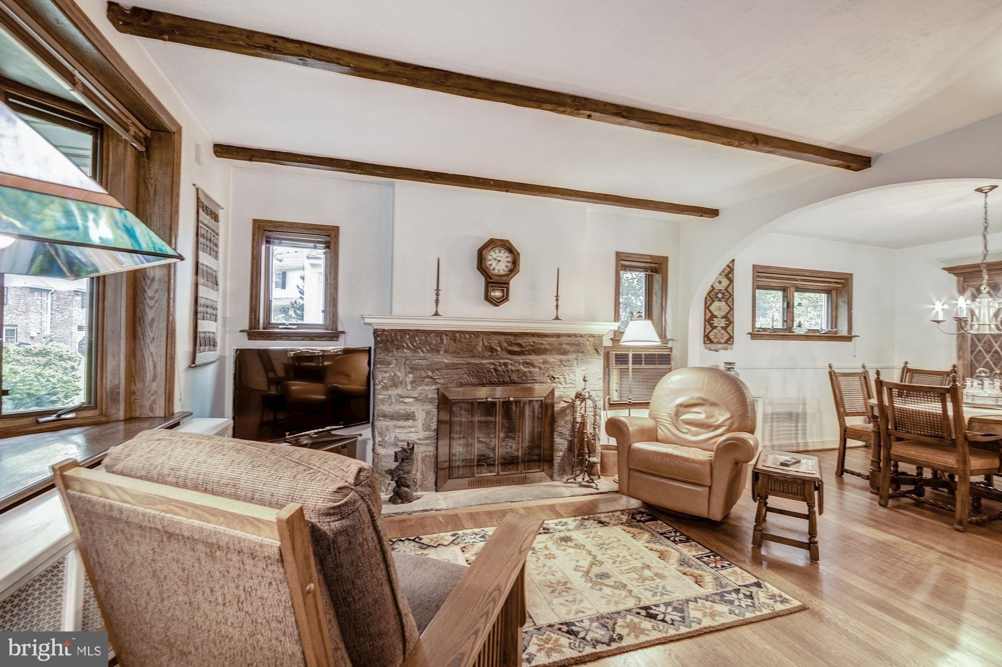 111 Rorer Street Glenside, PA 19038 - Photo 8 of 27 Stone fireplace with gas insert
