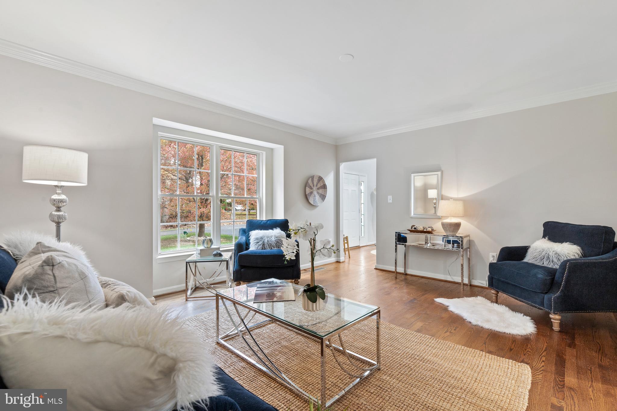 Formal room with bay windows