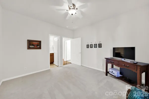 a view of a livingroom with a flat screen tv