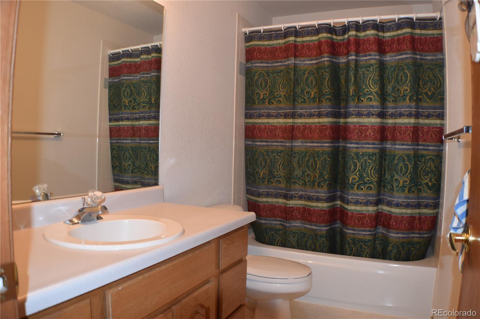 14540 Rosholt Loop Colorado Springs, CO 80921 - Photo 15 of 50 a bathroom with a sink and a mirror