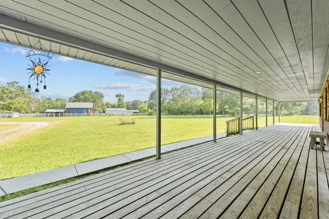 a view of wooden deck