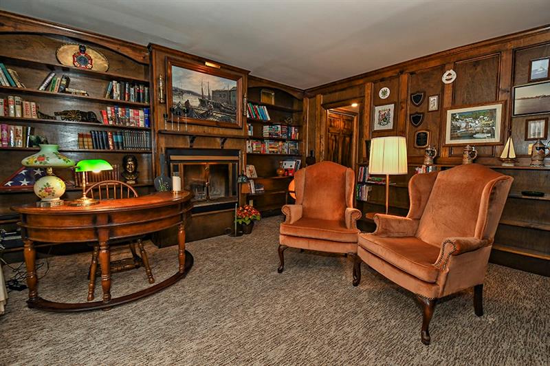 507 Myoma Road Mars, PA 16046 - Photo 13 of 25 Handsome Study displays such Richness! Love the Dark Wood, Built-in Shelving, and Seethrough Fireplace!