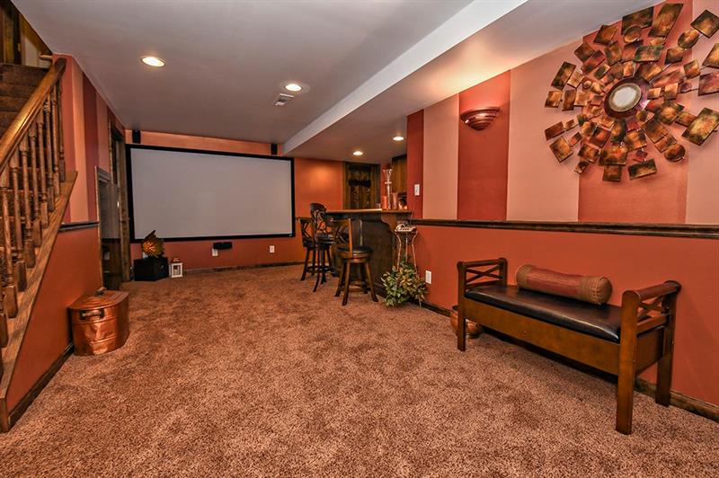 507 Myoma Road Mars, PA 16046 - Photo 22 of 25 Lower Level Game Room Includes all Media Equipment, Media Chairs, and Wetbar with Built-in cabinetry and all appliances present!