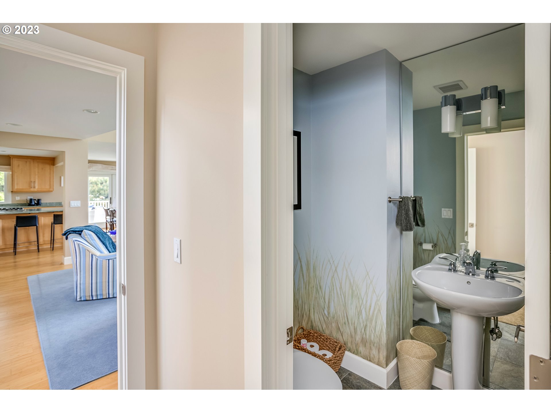 4710 High Ridge Road Gearhart, OR 97138 - Photo 16 of 44 a bathroom with a sink and a mirror