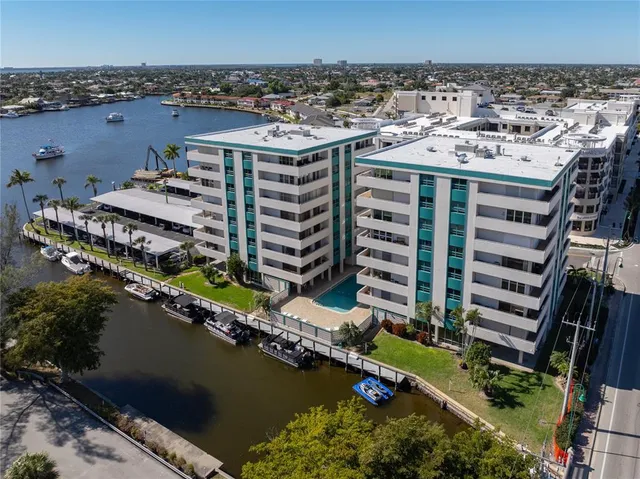 a view of a city with tall buildings
