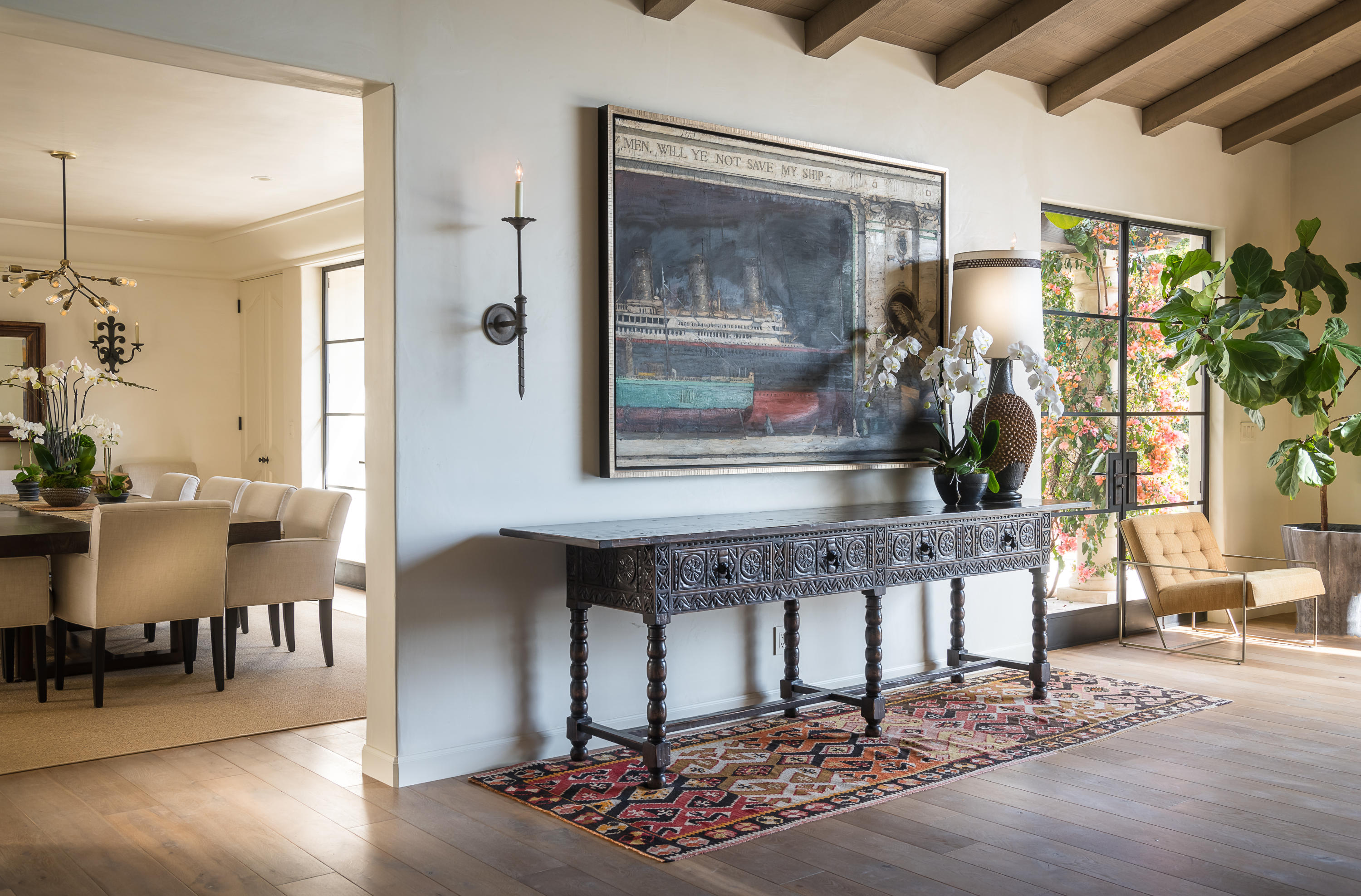 760 Riven Rock Road Montecito, CA 93108 - Photo 7 of 50 a living room with furniture a window and a painting on the wall