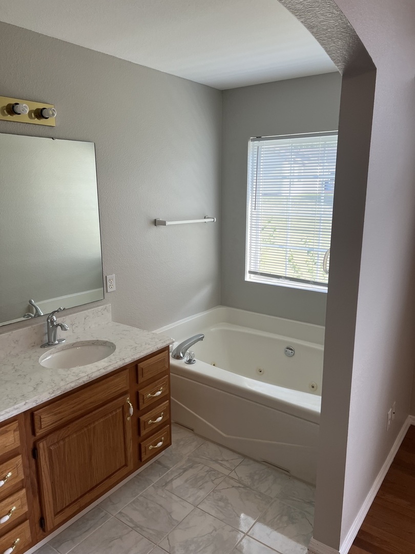 3123 Brookstone Danville, IL 61832 - Photo 15 of 20 a spacious bathroom with a tub sink and mirror