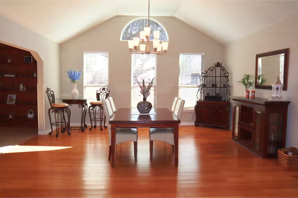 37110 Donigan Road Brookshire, TX 77423 - Photo 29 of 43 a view of a dining room with furniture window and wooden floor