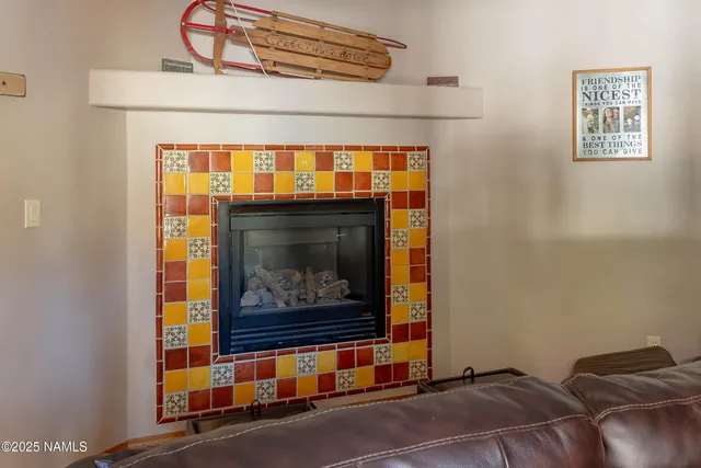 a room with fireplace