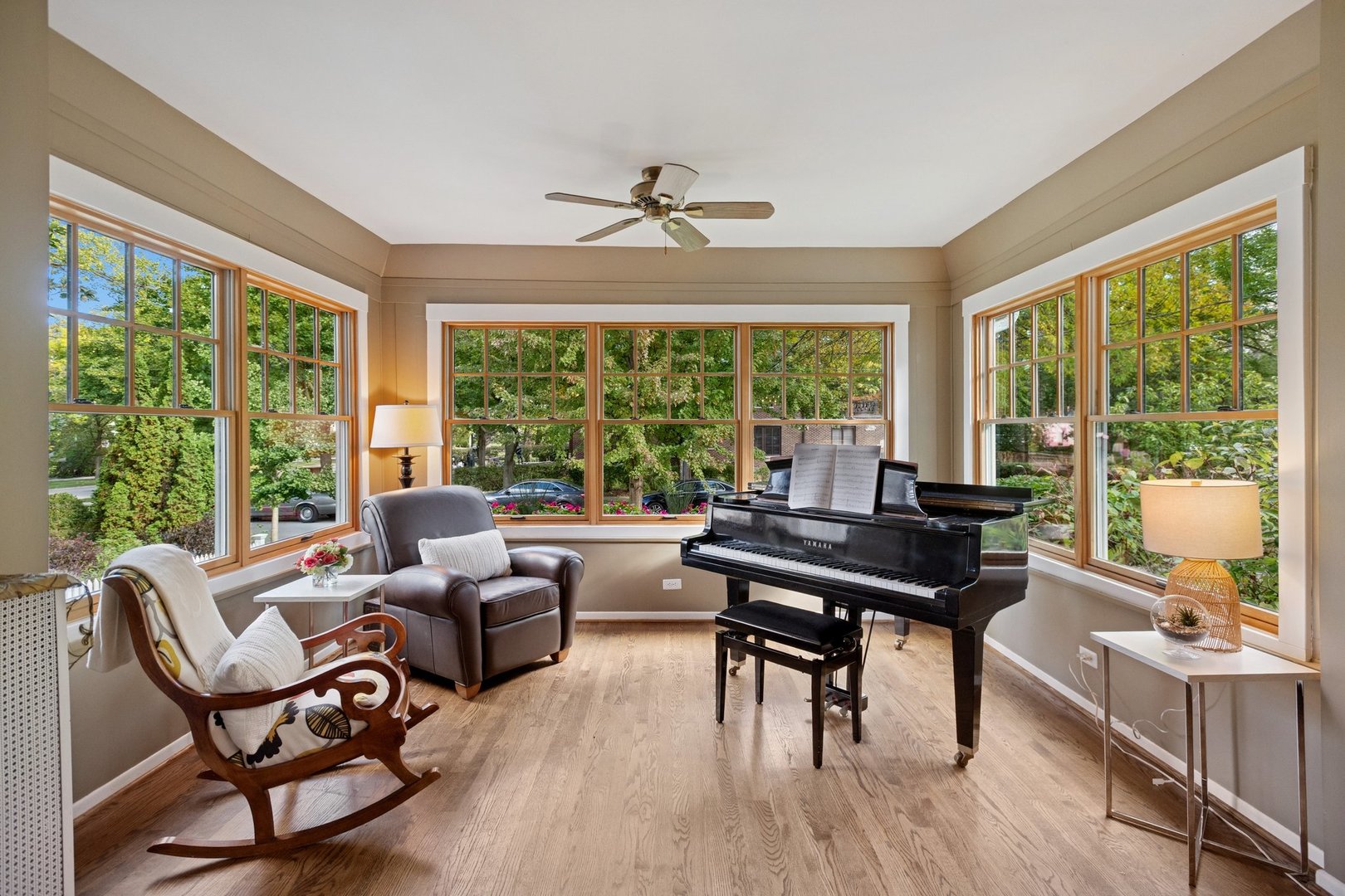 228 Poplar Street Winnetka, IL 60093 - Photo 5 of 34 a living room with furniture and a floor to ceiling window