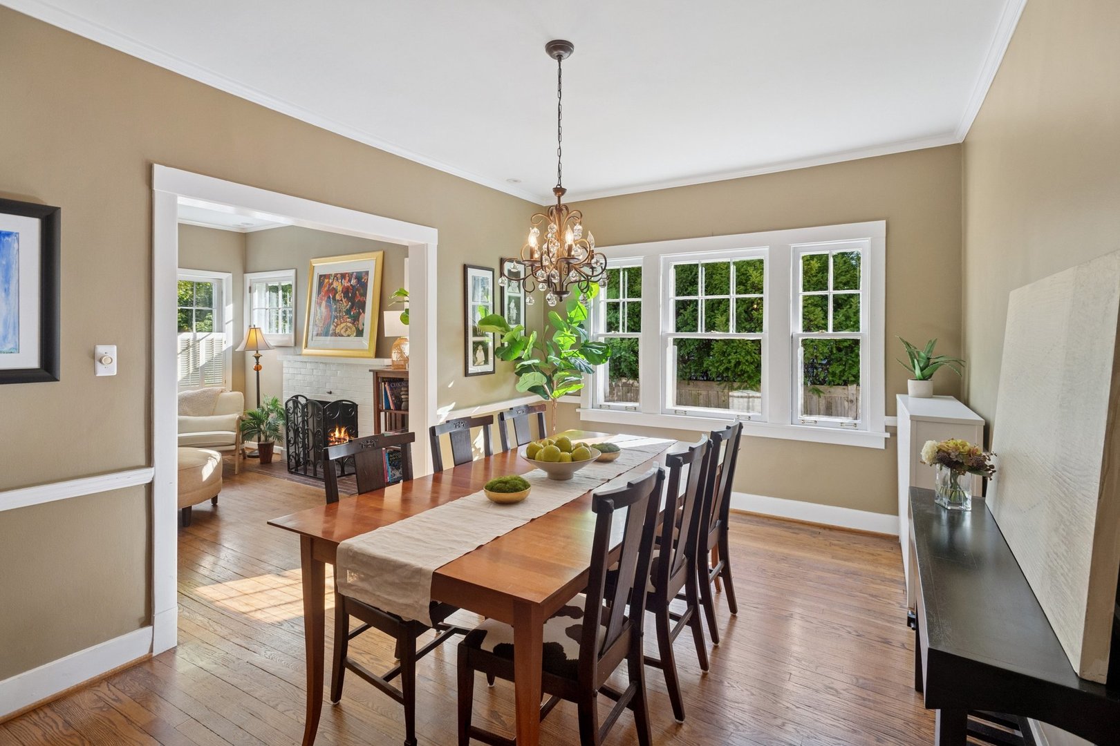 228 Poplar Street Winnetka, IL 60093 - Photo 7 of 34 a view of a dining room with furniture window and wooden floor