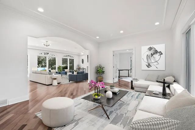 a view of entryway with wooden floor