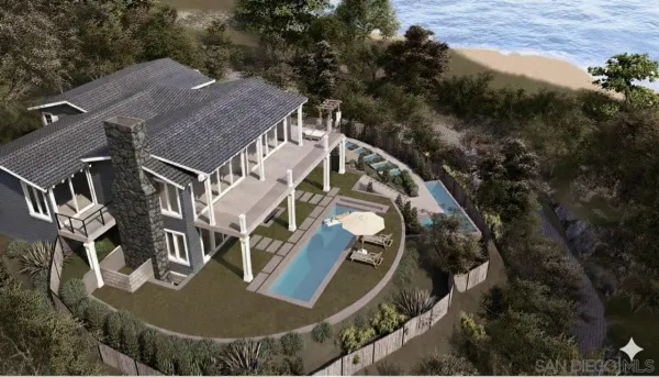 an aerial view of a house