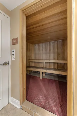 a view of a swimming pool with an outdoor seating