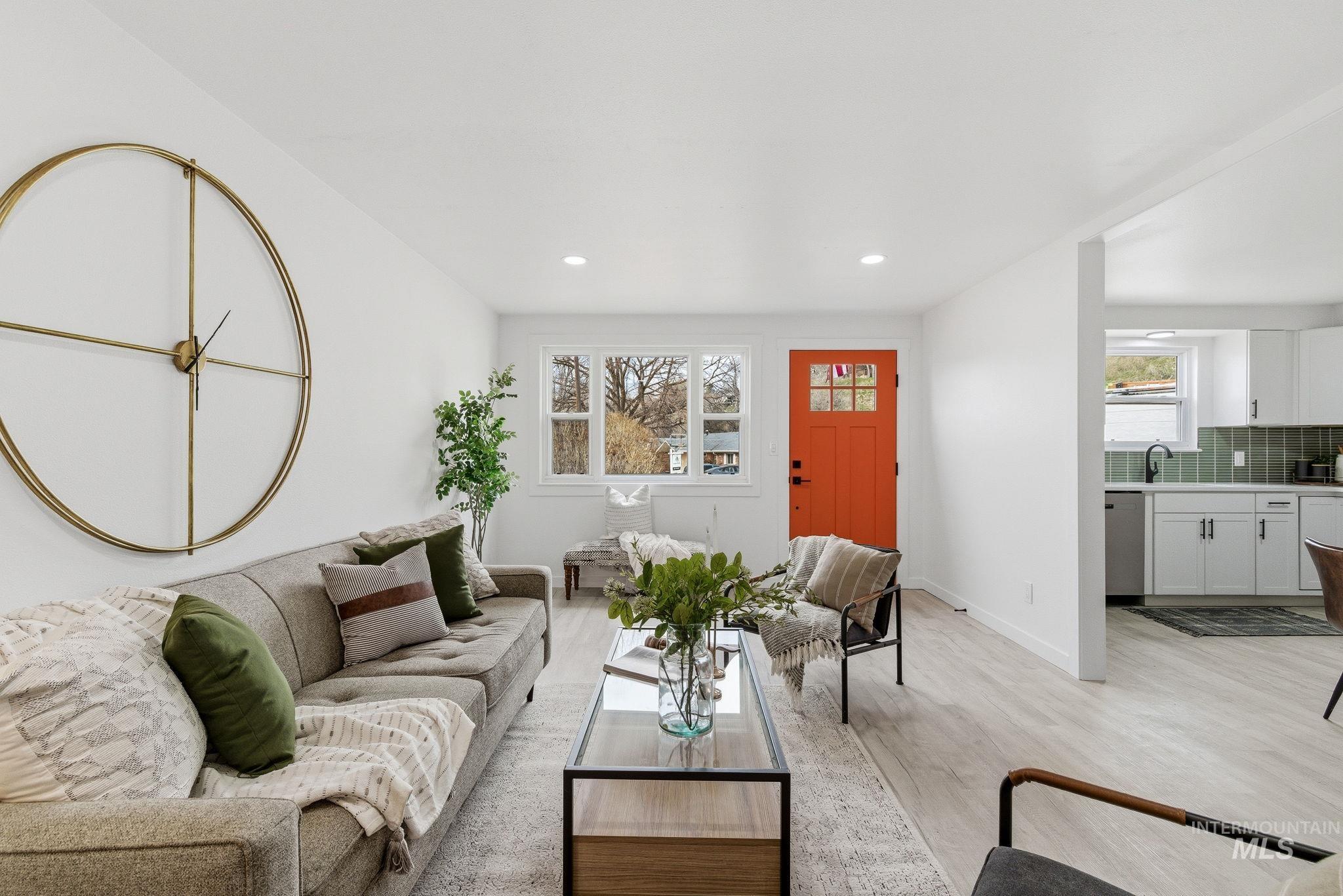 6123 South Brian Way Boise, ID 83716 - Photo 8 of 50 Living area featuring light wood finished floors and recessed lighting