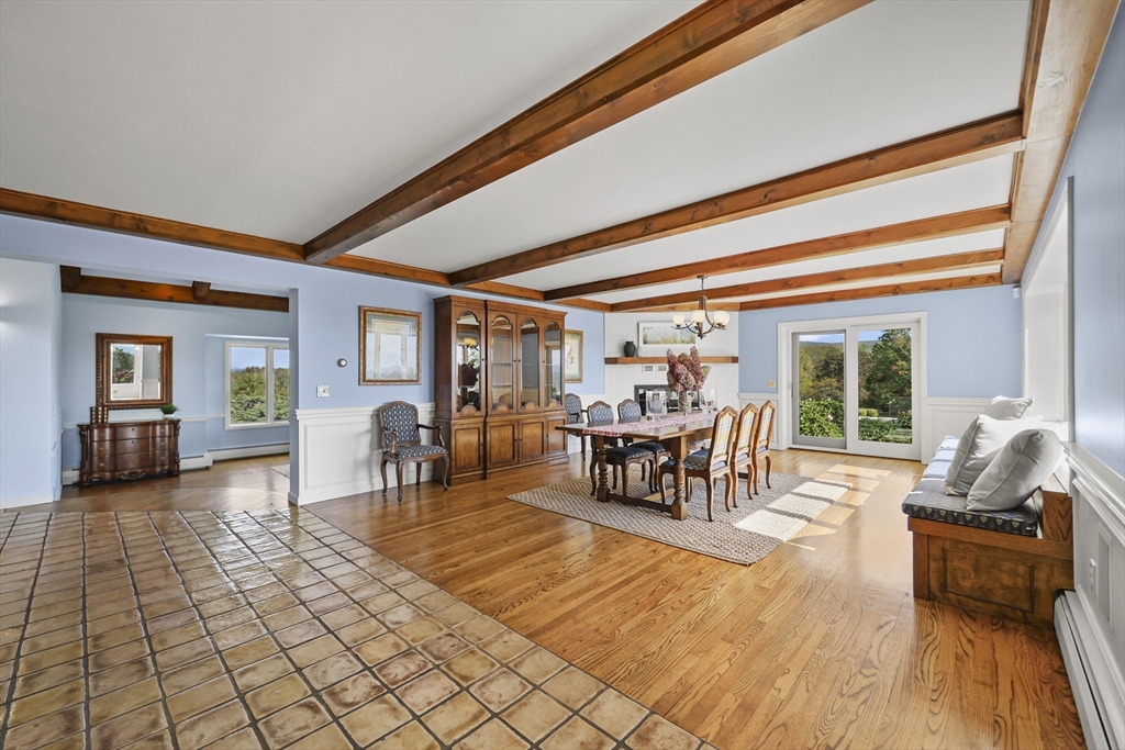 60 Old Cheshire Road Lanesborough, MA 01237 - Photo 13 of 42 a dining room with furniture and a floor to ceiling window