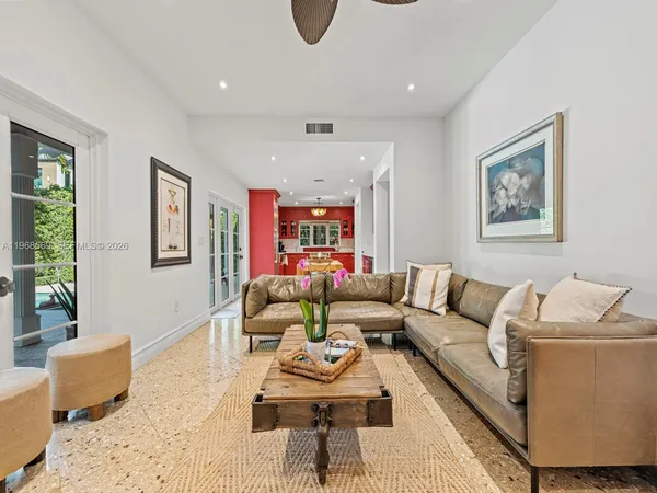a living room with furniture and a couch