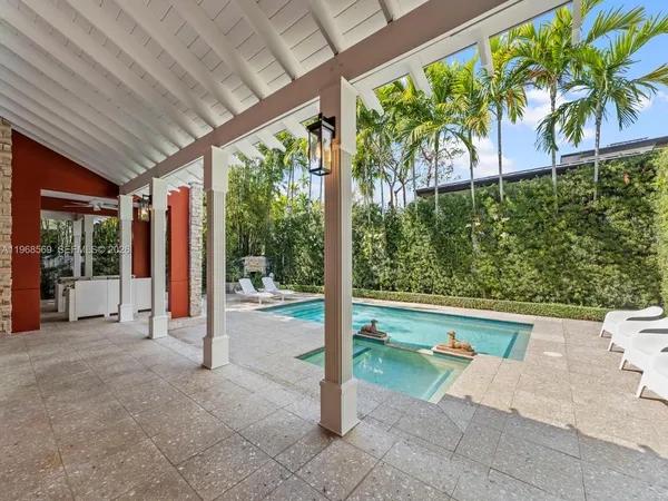 a view of backyard with green space