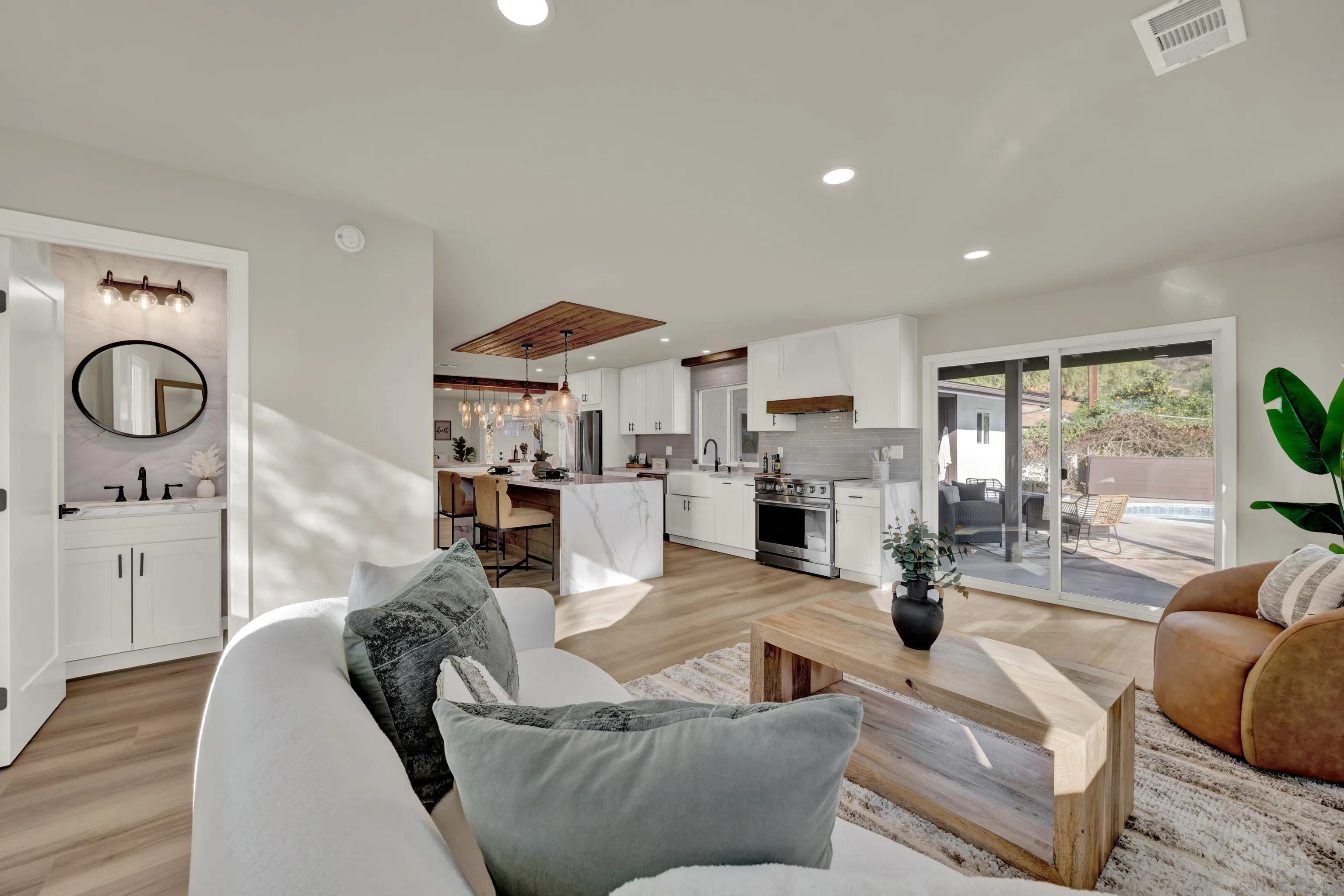 14407 Mountain Road Poway, CA 92064 - Photo 28 of 75 a living room with fireplace furniture and a large window