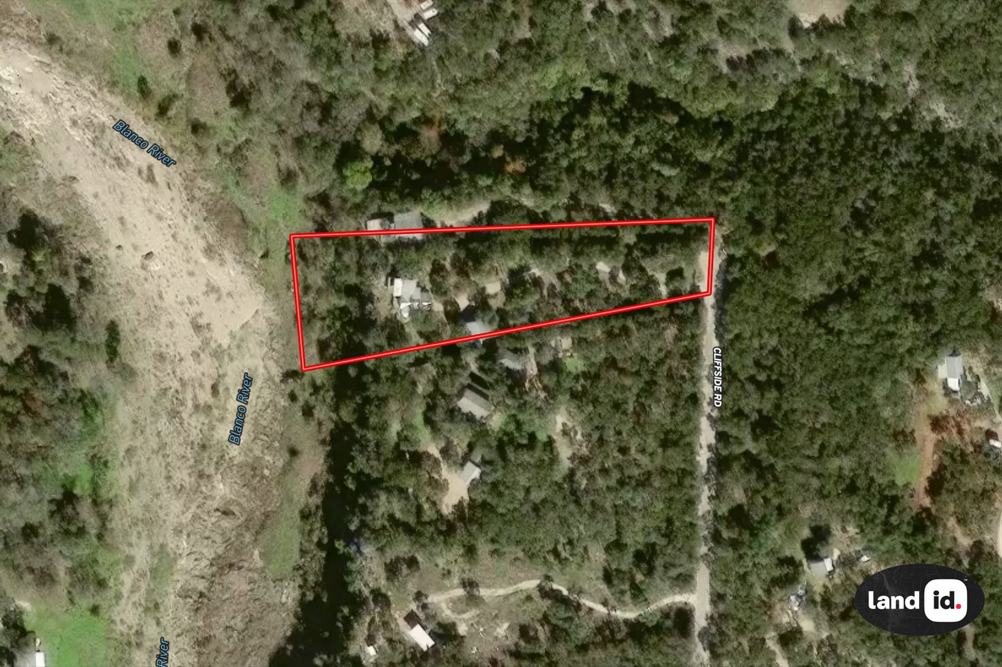 700 Cliffside Road Wimberley, TX 78676 - Photo 22 of 22 Aerial Parcel Map. Outlining the property boundaries and geographical features