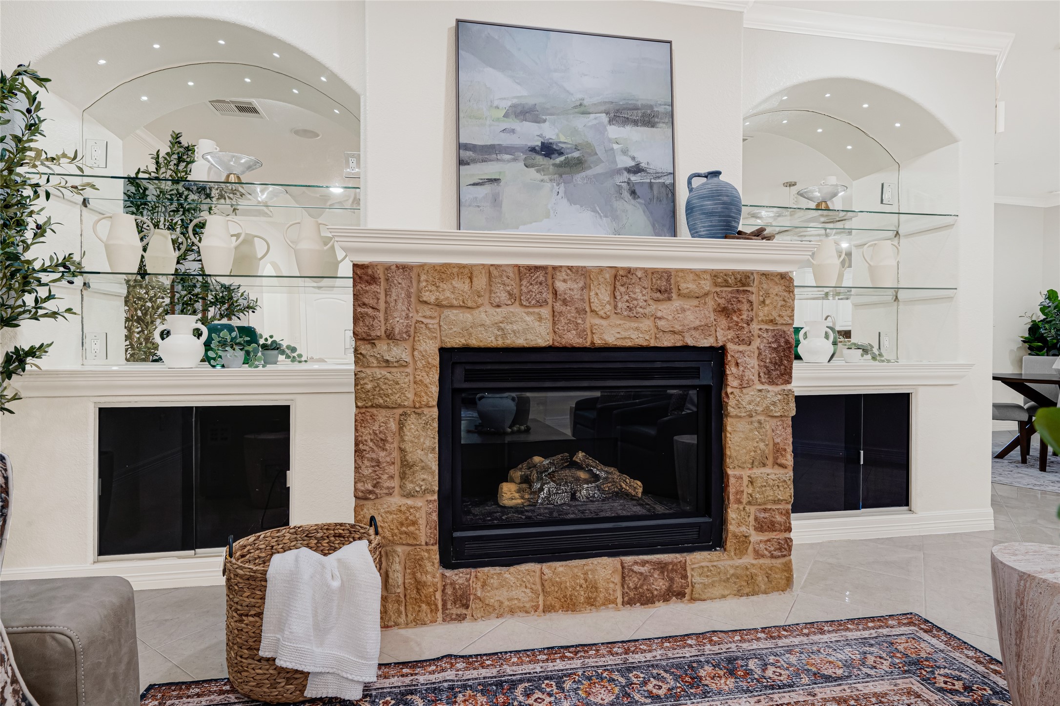 404 Moss Street Houston, TX 77009 - Photo 9 of 39 a living room with furniture and a fireplace