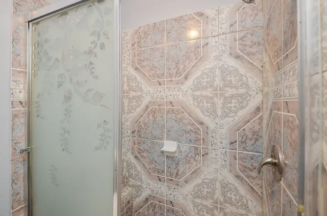 a bathroom with a shower